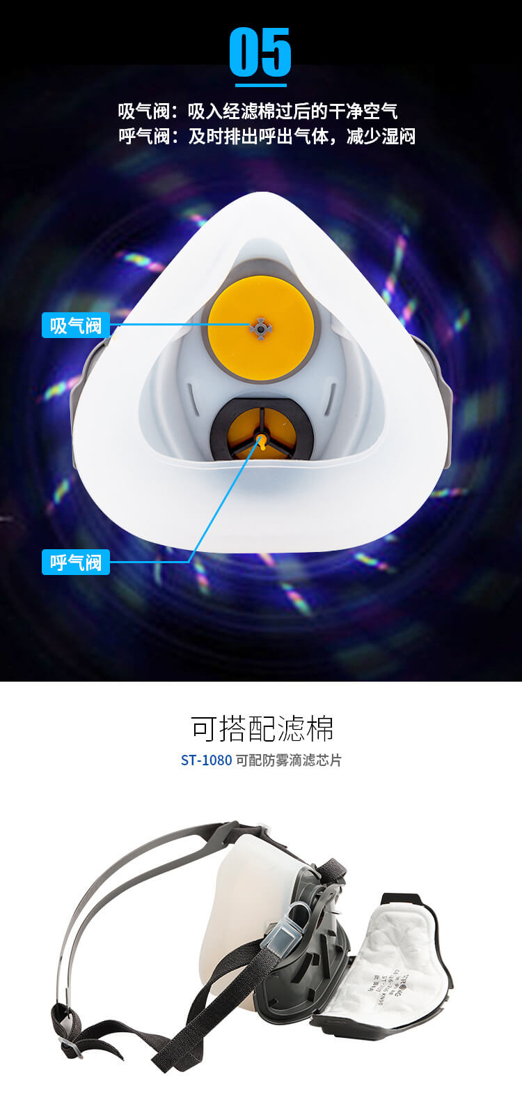 ST-1080硅胶防尘半面罩-亚游国际