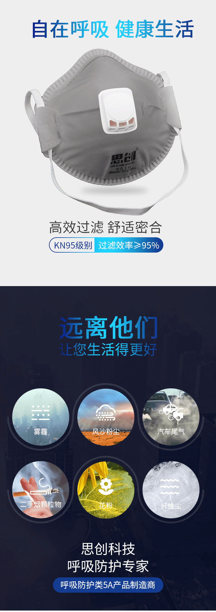 9519防异味带阀头戴式防护口罩-亚游国际